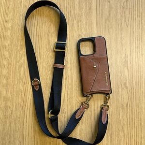 Bandolier Cross Body iPhone 14 Pro Case purse - Kimberly genuine leather